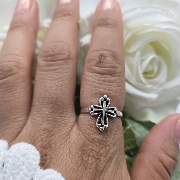 COPTIC CROSS STERLING SILVER RING - Picture 3 of 6